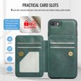 thumbnail image 5 of ELEHOLD Case for iPhone 7 / 8 / SE 2022 & 2020, Shockproof Magnetic Leather Wallet Case with Hand Grip & Kickstand & RFID Blocking,Green, 5 of 8