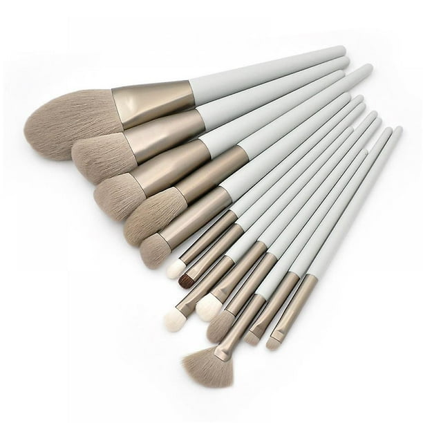 Juego de brochas de maquillaje HUOGUO, 13 piezas, mango cónico de madera