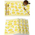 thumbnail image 2 of Pineapple Fruit Placemats Set of 6,Washable Woven Burlap Cloth Fabric Placemat for Square/Rectangle/Round/Oval Dining Table,Easy Clean Place Mats for Toddlers,Kids Summer Tropical Yellow Striped Grey, 2 of 6