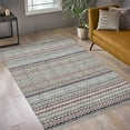 thumbnail image 2 of Casavani Handblock Printed Cotton Kilim Rug 7x10 Area Rug Black Area Living Room Bedroom Dining Room Rug, 2 of 6