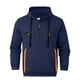 thumbnail image 4 of MHFRRA Sudadera con Capucha y Bolsillo para Hombre, de Color Liso, Forrada, Cómoda y Casual, para Invierno Marina de guerra, 4 of 5