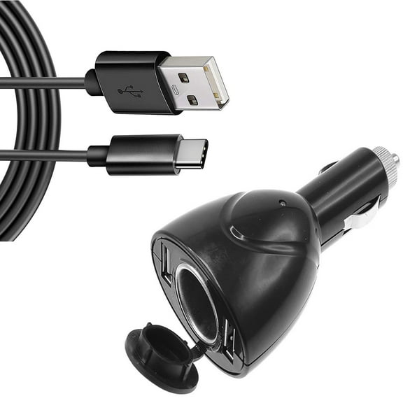 6ft Type-C Cable 2-Port USB Charger for iPhone 16/Pro/Max/Plus - Power Cord DC Socket Splitter USB-C Wire Adapter