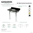 thumbnail image 4 of Kingston Brass KVPK36228K80 Imperial 36" Black Granite Console Sink with Stainless Steel Legs (8-Inch, 3-Hole), Black Granite/Matte Black, 4 of 4