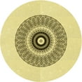 thumbnail image 1 of Ahgly Company Indoor Round Patterned Sun Yellow Area Rugs, 3' Round, 1 of 6