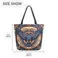 thumbnail image 5 of FORMRS Womens Canvas Tote Bag with Zipper Inner Pocket Shoulder Handbag, Blue Geometric Eagle, 5 of 7