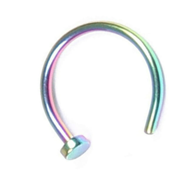 Bague de Perçage Nasal en Acier Inoxydable pour Hommes et Femmes - Coloré