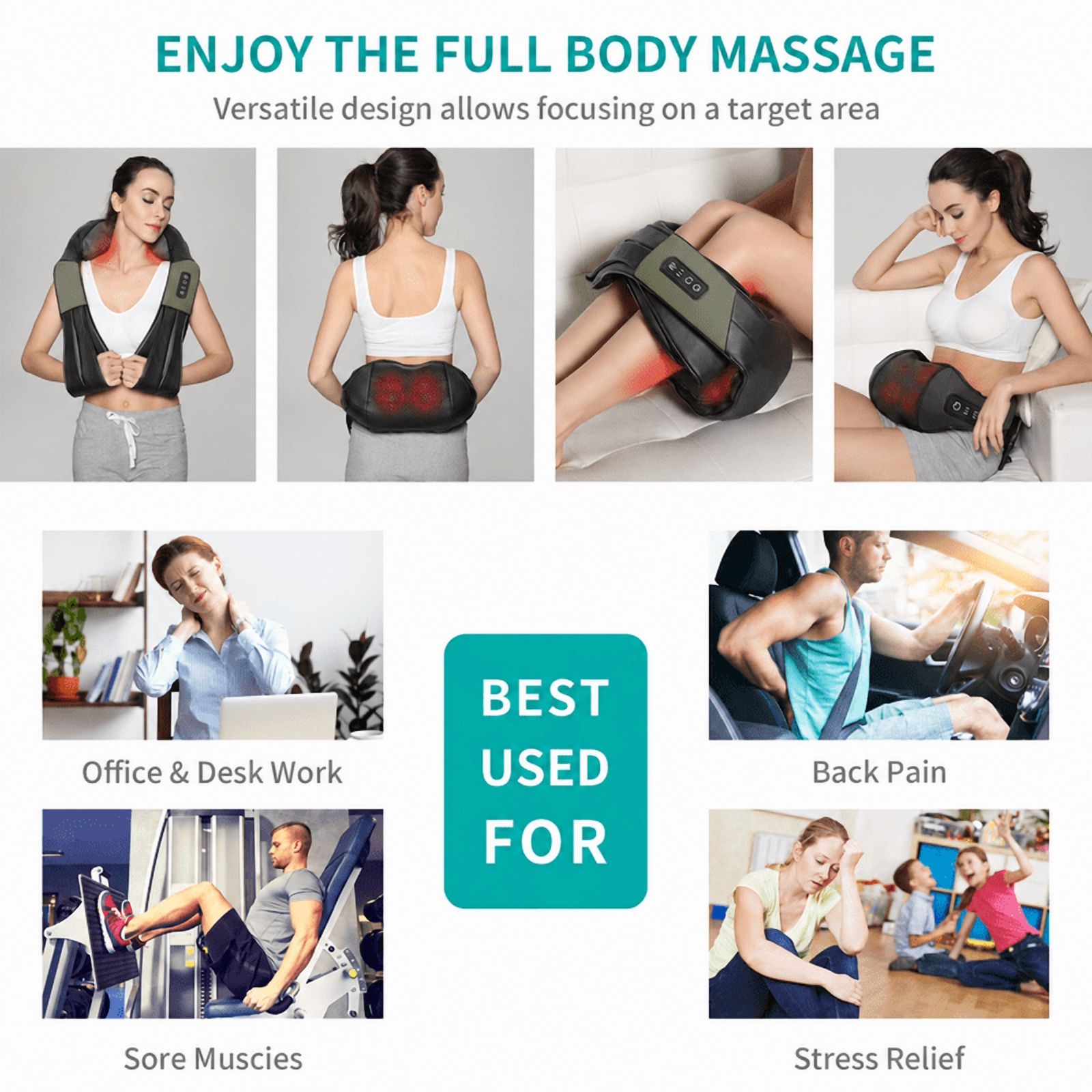 Nekteck Shiatsu Neck Massager with Heat photo 6