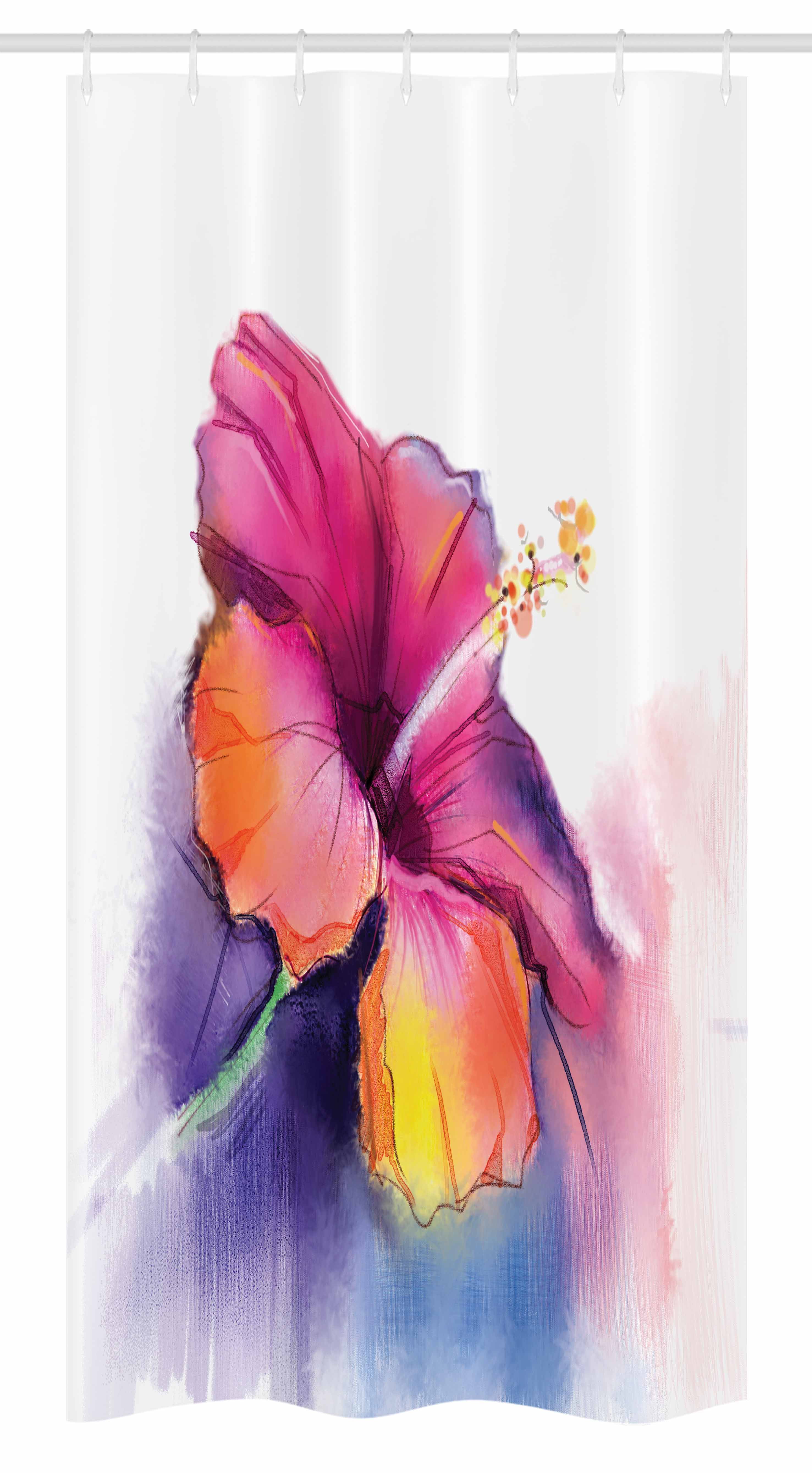 Flower Stall Shower Curtain, Hibiscus Flower in Pastel Abstract