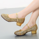 thumbnail image 5 of Zapatos de baile latino para mujer, zapatos de baile de salón Salsa, tacón medio, punta cerrada, rendimiento moderno, zapatos de baile de Tango para mujer, 5 of 5