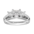 thumbnail image 5 of Solid 14K White Gold Three Stone Engagement Ring with CZ Cubic Zirconia Size 6.5, 5 of 8