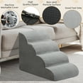 thumbnail image 4 of Dog Stairs for Beds Sofas 4 Step Pet Ramp with Non-Slip Bottom for Small Dogs Cats High Density Foam Pet Stairs with Washable Cover Gray, 4 of 10
