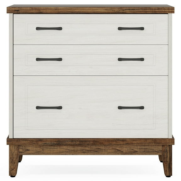 Yardi Yarda Lateral File Cabinet, 3-drawer Filing Cabinet For A4/letter/legal Size, Beige