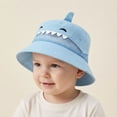 thumbnail image 2 of Bobifish Boys Girls Hat Outdoor Hiking Beach Cartoon Shark Applique Hats Breathable Mesh Adjustable Lightweight Bucket Sun Hats, 2 of 4