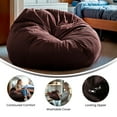 thumbnail image 4 of Flash Furniture Duncan Oversized Solid Brown Refillable Bean Bag Chair for All Ages, 4 of 14