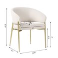 thumbnail image 2 of Noble House 4-Piece Modern Dining Chairs,Fabric Upholstered,Beige, 2 of 7