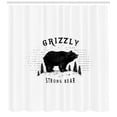 thumbnail image 3 of Ambesonne Bear Shower Curtain, Strong Wild Animal Forest, 69"Wx84"L, Black White, 3 of 3