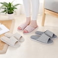 thumbnail image 4 of Catlerio Women Men Anti-slip Cotton Linen Shoes Home Indoor Open Toe Flat Slippers Soft, 4 of 5
