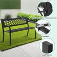 thumbnail image 4 of Garden Bench Patio Bench Outdoor Park Bench with Armrests, for Park Yard Deck Entryway, Black, 4 of 9