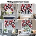 thumbnail image 6 of Seamless Stitching Swag Curtain Valance for Windows, Red Black Square Pattern Window Treatments Short Swag Topper for Kitchen Windows Bathroom Bedroom, 36"x45", 6 of 8