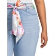thumbnail image 4 of Alivia Ford Women's Plus Size Roll-Cuff Denim Capri with Printed Belt, 4 of 5