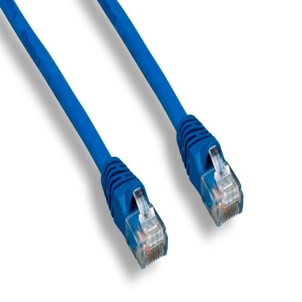 FireFold Cat5e Ethernet Patch Cable Blue 20ft with Gold Plated RJ45 Connectors – 350 MHz High Performance Patch Cord – 4 UTP 24 AWG Stranded Copper Pure Conductors with PVC Jacket