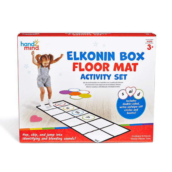 hand2mind Elkonin Box Floor Mat Activity Set, Phonemic Awarness, Phonics Manipulatives