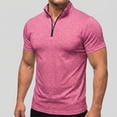 thumbnail image 2 of vdgthytj Workout Shirts for Men Short Sleeve Quarter Zip Neck Lightweight Breathable Solid Gym Athletic Pullover, 2 of 7