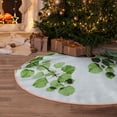 thumbnail image 5 of Rateoe Watercolor Green Leaves Pattern Christmas Tree Skirt with Ties , Christmas Tree Decorations, Farmhouse Christmas Decor Xmas Holiday Decorations-30", 5 of 6