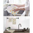 thumbnail image 5 of Spring Daisy Kitchen Dish Towels for Drying Dishes Set of 3, Country Watercolor Yellow White Floral Leaf Waffle Weave Microfiber Hand Tea Bathroom Towels Quick Dry & Absorbent Towel 12x12, 5 of 7