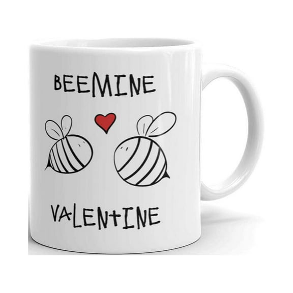 BeeMine Valentine Coffee Tea Ceramic Mug Office Work Cup Gift 11oz