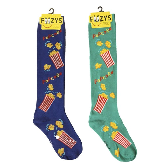 Foozys Womens Novelty Knee High Socks | Popcorn Mini-Buckets Themed Fashion Novelty Socks | 2 Pairs Included