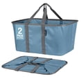 thumbnail image 1 of CleverMade Bolsa plegable para la colada, mezclilla/carbón, 2 unidades - Cestas plegables para la colada de 50 l (13 gal) con marco de alambre emergente resistente y asas de transporte largas - Cesta, 1 of 5