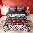thumbnail image 2 of Erosebridal Red Aztec Bedding Comforter Set, White Black Cheetah Print Queen Bedding Sets, Black Reversible 7pcs, 2 of 6