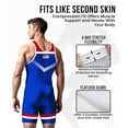 thumbnail image 3 of Exxact Sports Sublimated Men's Wrestling Singlet, High-Performance Powerlifting Singlet, Wrestling Singlets for Men (AM, Royal Blue USA), 3 of 6