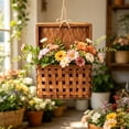 thumbnail image 6 of Hand Woven Wood Wall Hanging Basket, Farmhouse Wall Mount Storage Organizer, 14.17x10.63x1.57 Inch Handcrafted Woven Basket With Jute Cord For Kitchen Entryway Bedroom Wall Decor, 6 of 8