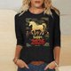 thumbnail image 1 of TaTaai Womens New Year Celebration 2026 Print Three Quarter Sleeve Top Round Neck Casual Blouse Holiday Festival Party Wear Gift, 1 of 5