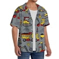 thumbnail image 2 of PAYOHTO Kids Funny Construction Vehicles Mens Hawaiian Casual Short-sleeved Shirt Tropical Summer Beach Button Down Shirts, 2 of 7