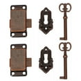 thumbnail image 2 of KDJ - Juego de 2 cerraduras para puerta de armario vintage, cubierta decorativa con llave, bronce antiguo, 2 of 8