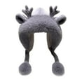 thumbnail image 3 of fenteer Women Antler Ears Hat Durable Plush Hat for Camping Shopping Outdoor Gray, 3 of 8