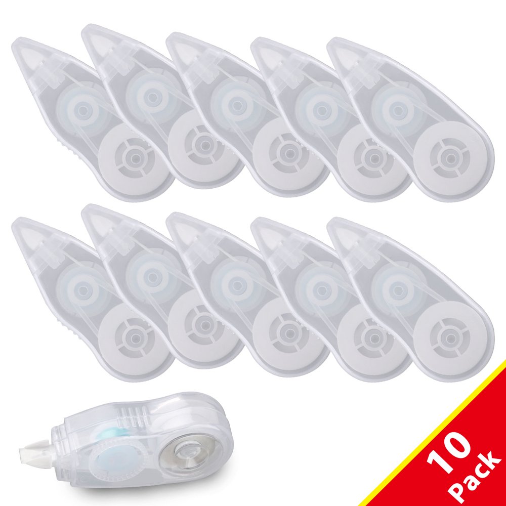 EEEkit Correction Tape, 10Pack. Easily Covers Handwritten Notes in a Single Strip, White,Fix