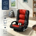 thumbnail image 4 of Best Choice Products 360-Degree Swivel Gaming Floor Chair w/ Armrest Handles, Foldable Adjustable Backrest - Black/Red, 4 of 10