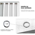 thumbnail image 3 of Lino Cortinas Blackout con Aislamiento Térmico, 100% Blackout y Ojal Superior Cortina para Recámara y Ventana de Sala, Capa Trasera de Revestimiento Gris, 2 Paneles, 132 x 213.3 cm, Blanco, 3 of 14