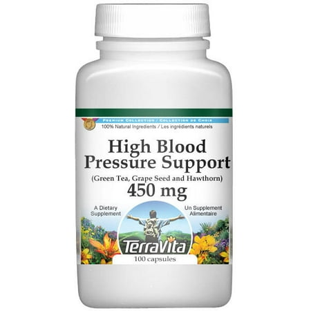 High Blood Pressure Support - Green Tea, Grape Seed and Hawthorn - 450 mg (100 capsules, ZIN: 517080) -
