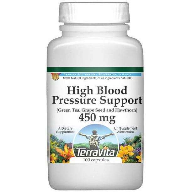 TerraVita High Blood Pressure Support Green Tea, Grape Seed and