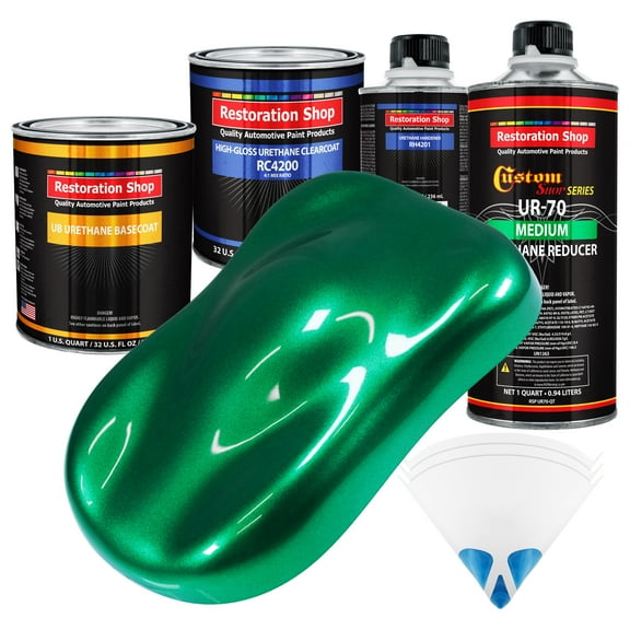 Emerald Green Metallic Quart URETHANE BASECOAT CLEARCOAT Car Auto Body Paint Kit