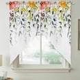 thumbnail image 2 of Sage Green Eucalyptus Swag Valances for Windows 2 Pack, Kitchen Window Curtains 36 Inch Length, Spring Farmhouse Tulips Leaves Privacy Swag Curtains for Living Room/Bathroom with Rod Pocket 36"x36", 2 of 8