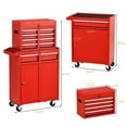 thumbnail image 2 of Tool Storage Cabinet&Tool Chest,Tool Cabinet with 4 Wheels,Tool Chest with 5 Drawers,Large Capacity Removable Toolbox with Lock for Garage and Warehouse-Red, 2 of 7