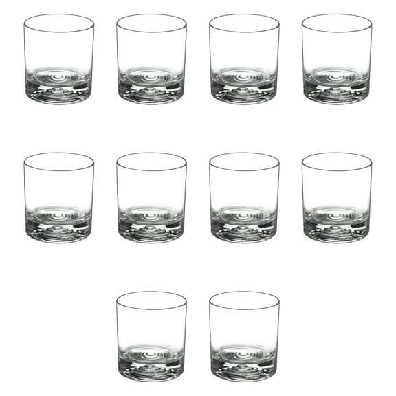 10 Old Fashioned Glasses Set, 9.5 oz. - Whiskey, Unique Spiral design - Clear