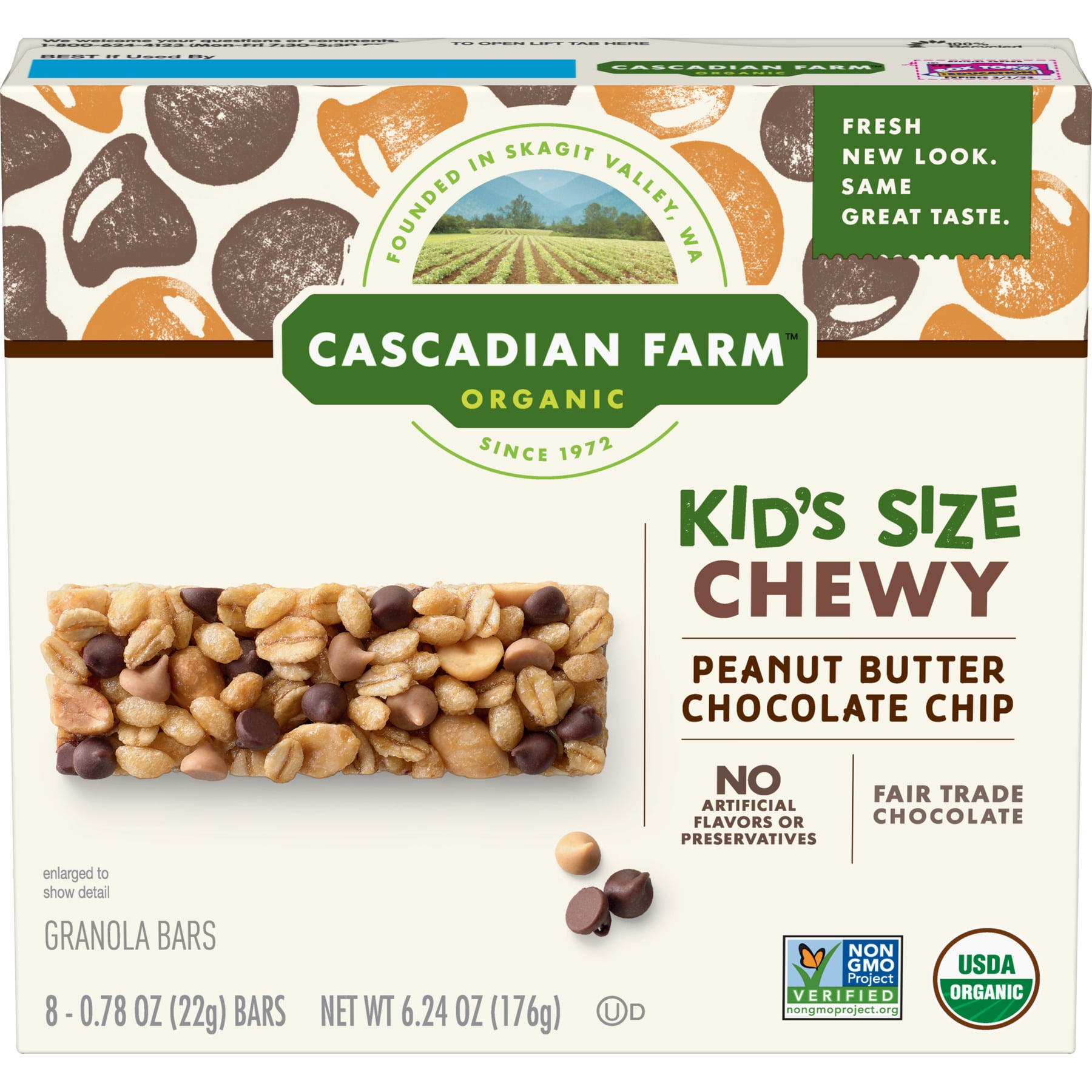 Cascadian Farm Organic Kids Chewy Granola Bars, Peanut Butter Chocolate ...