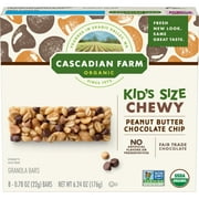 Angle View: Cascadian Farm Organic Kids Chewy Granola Bars, Peanut Butter Chocolate Chip 8 Ct